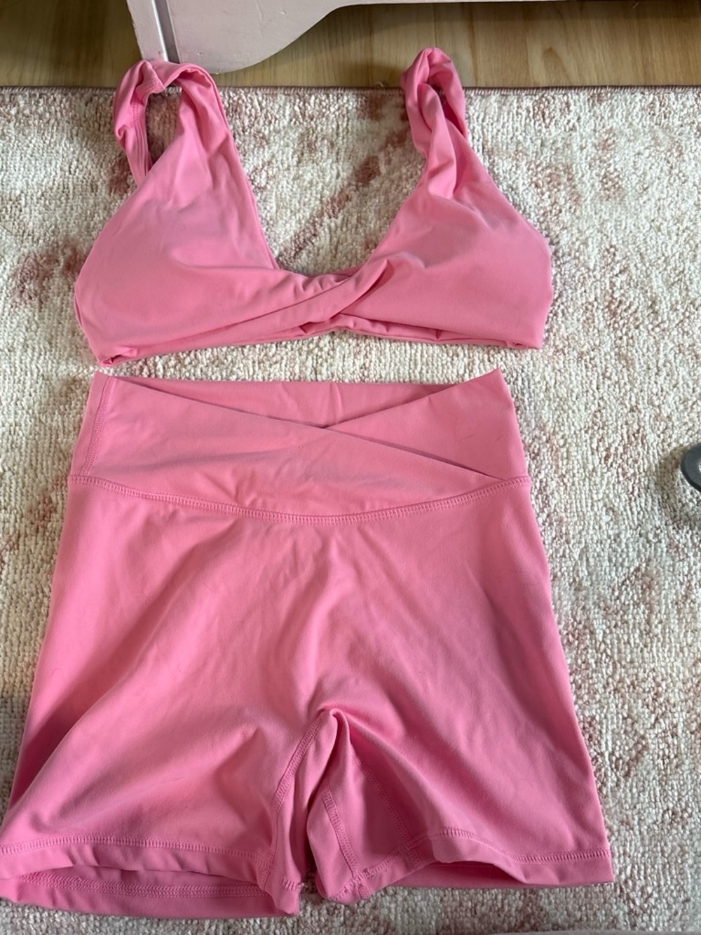 Willow Pink Twist-Front Bralette and High-Waist Shorts Set